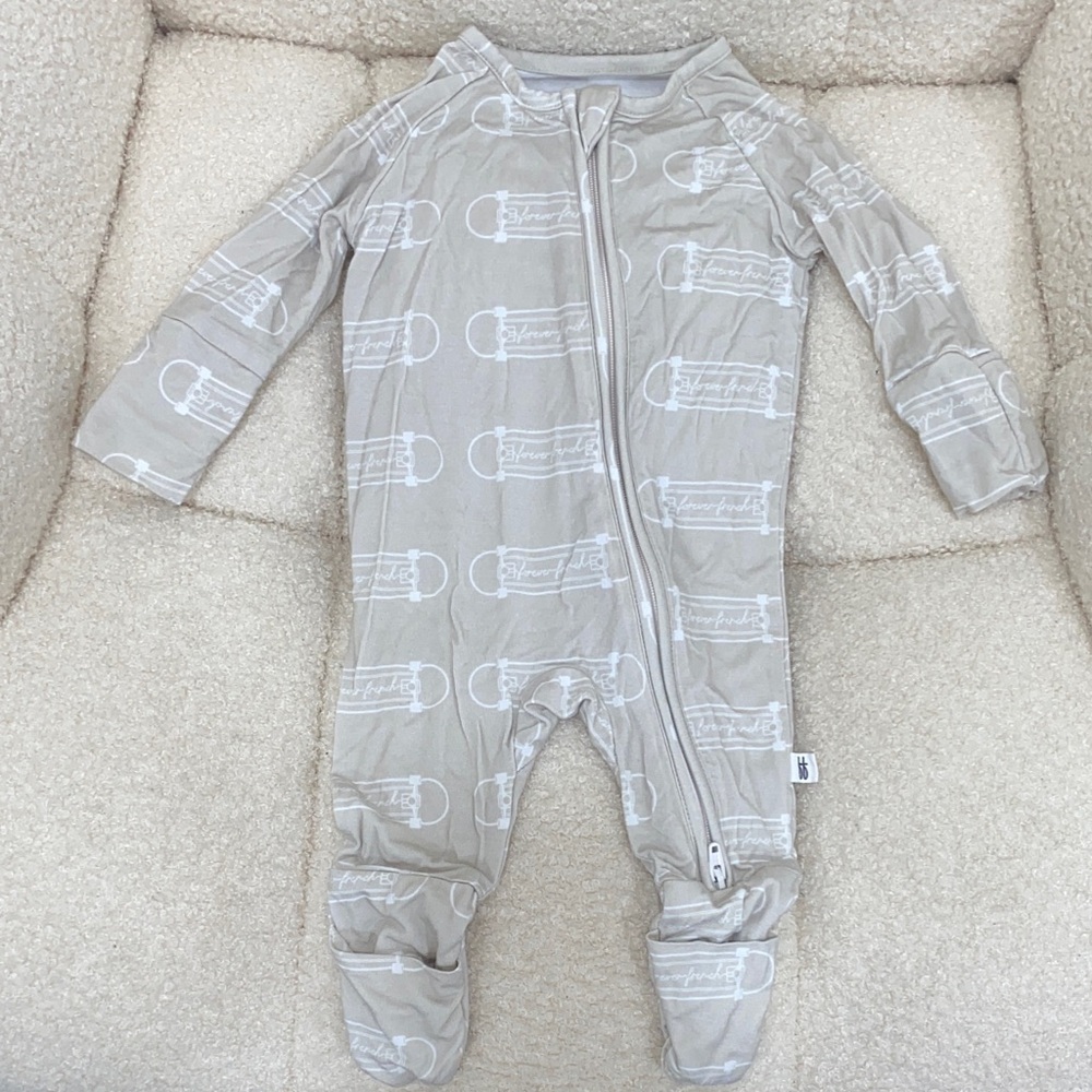 Soft Beige Kids Footie Pajamas